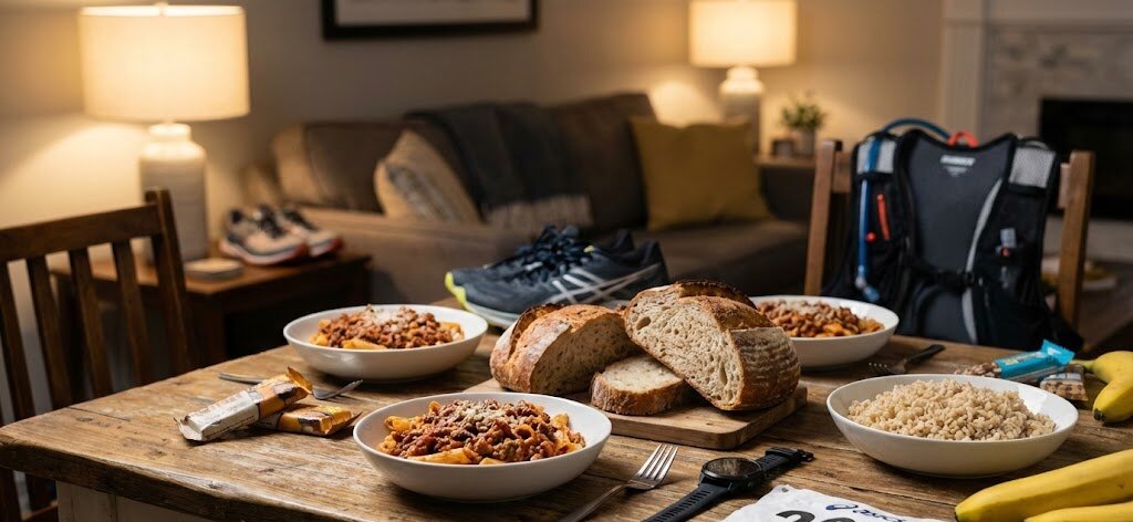Carbohydrate-rich meal for marathon preparation