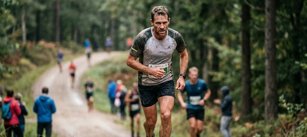 Runner showing mental determination