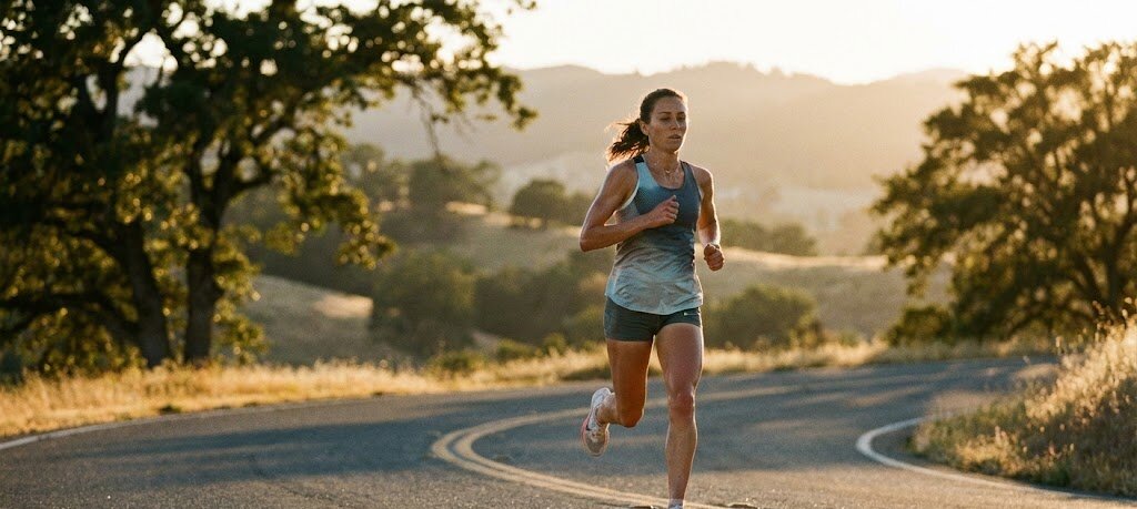 Runner with efficient running form