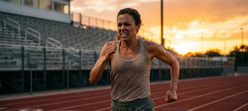 Runner performing high-intensity training